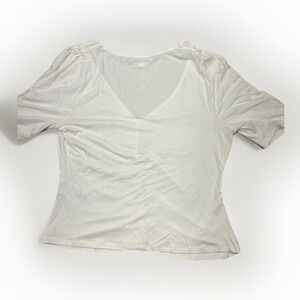 Boden Basic White T-Shirt cotton V Neck Size Women's Size 8
